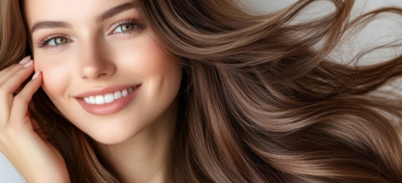 picture of a beautiful woman with long healthy brown hair