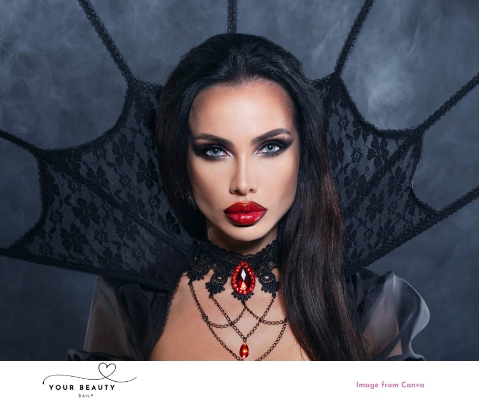 picture of a vampire make up look tutorial