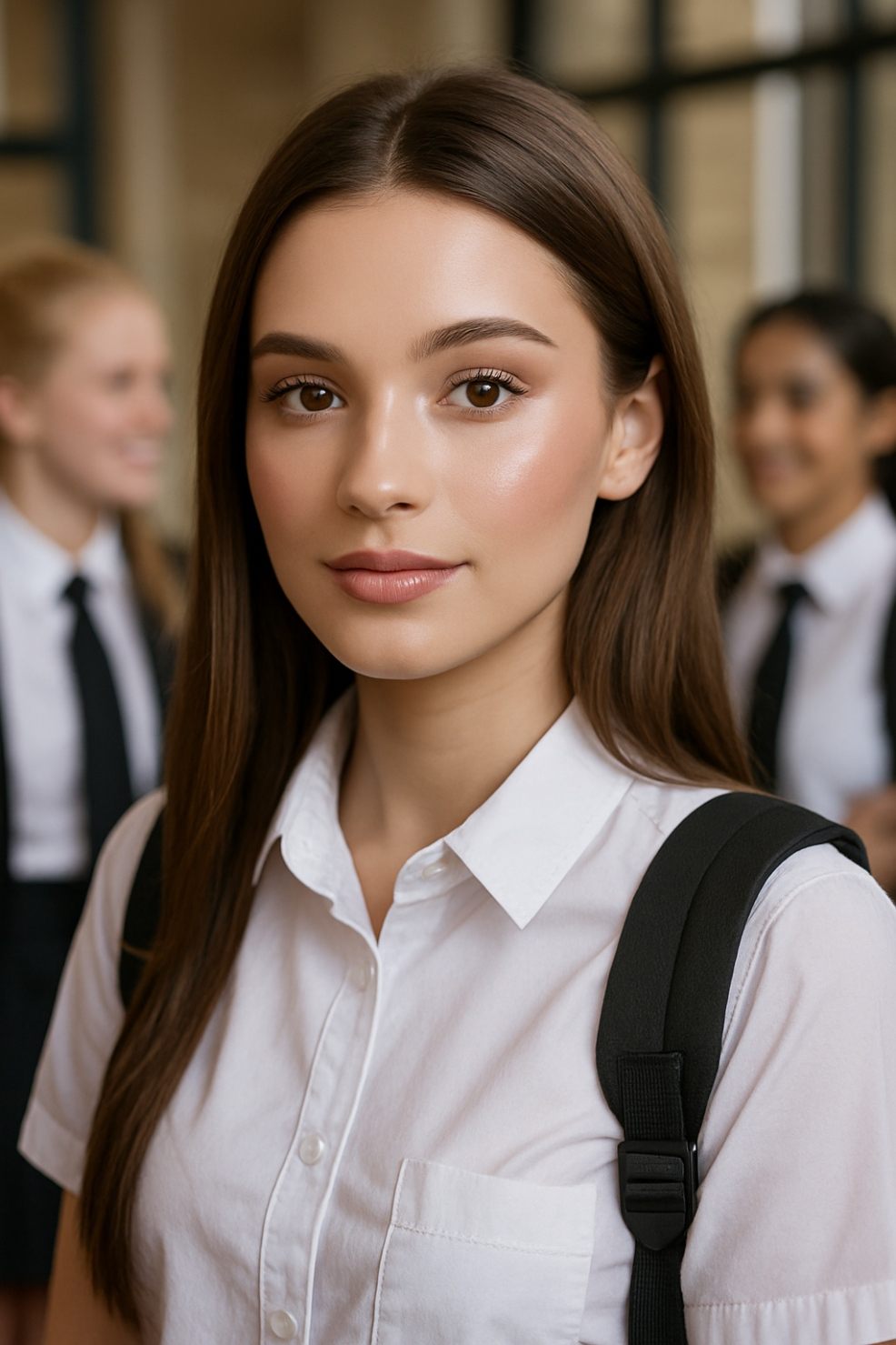 picture of a teenage girl with flawless make up for school that stays in place
