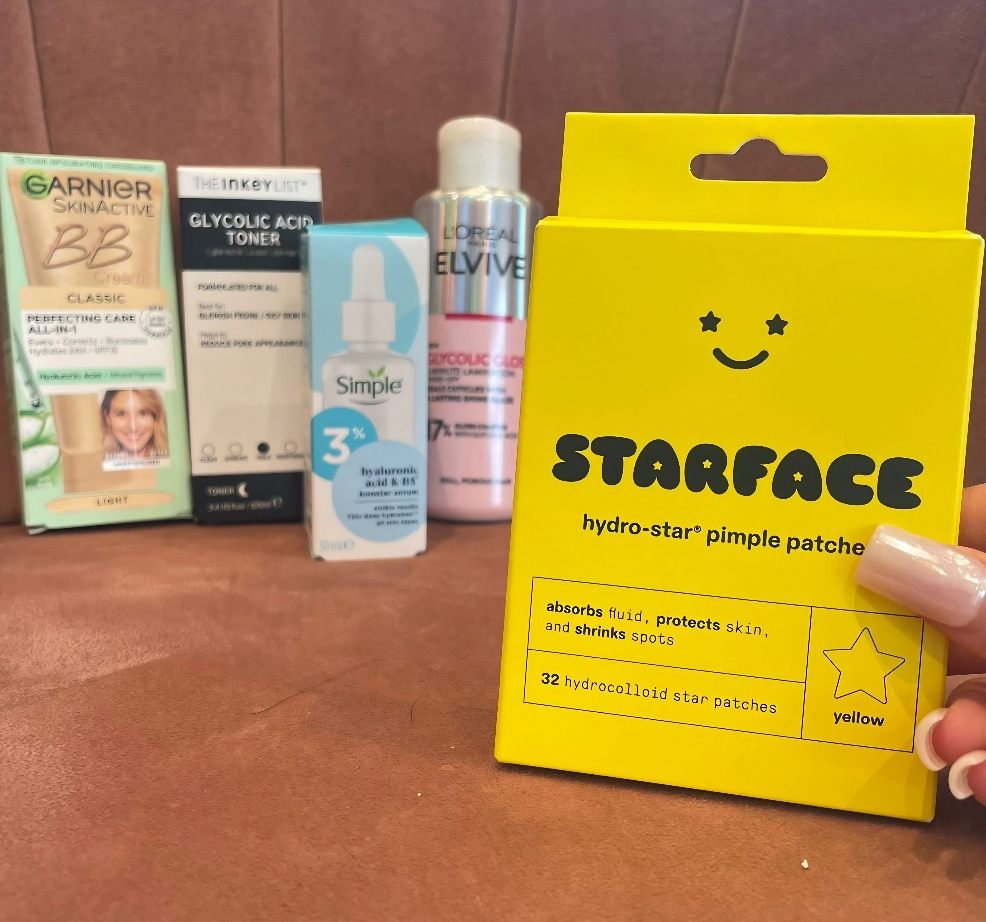picture of a teen beauty haul including starface hydro star pimple patches