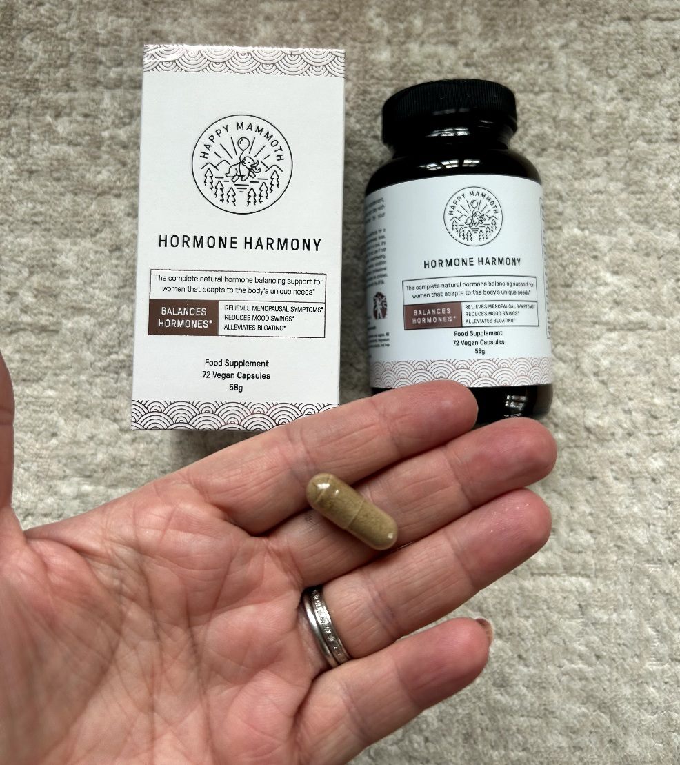 picture of Happy Mammoth Hormone Harmony capsule to show how big it is