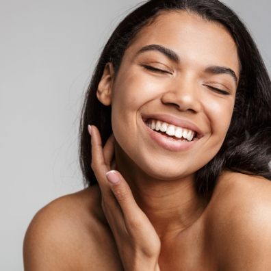 picture of a girl smiling with great skin
