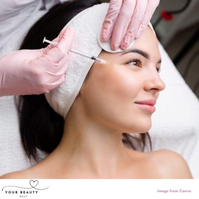 picture of a beautiful woman having a botox injection